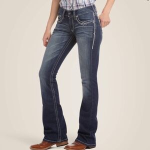 Ariat Women's R.E.A.L. Mid Rise Stretch Entwined Boot Cut Jean size 32s.